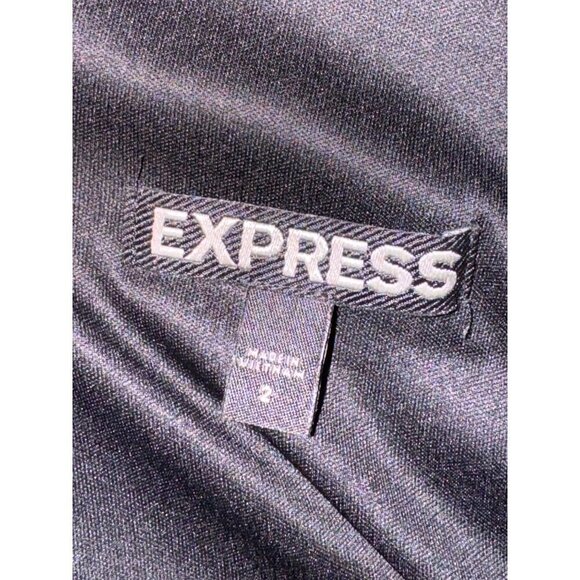 Express Black Ruffle V Neck Long Sheer Sleeve Fit And Flare Mini Dress Size 2 - Picture 8 of 11